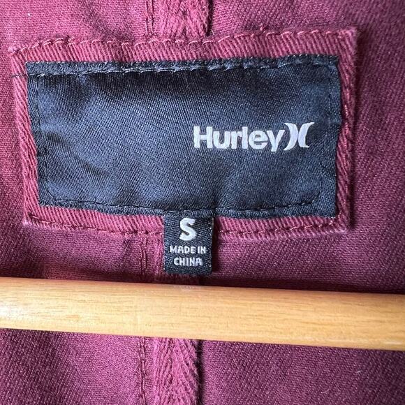 Hurley Jacket Womens Size Small Burgundy Winchester Woven Full Zip with Hood - Picture 2 of 16